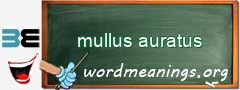 WordMeaning blackboard for mullus auratus